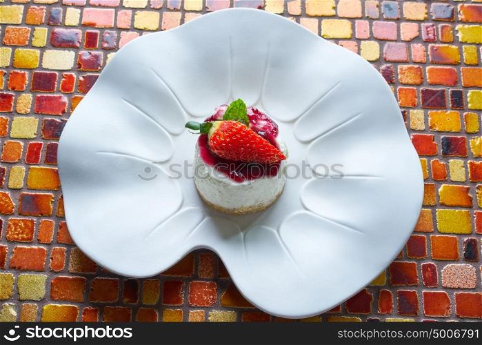 Cheesecake with cranberries sauce dessert