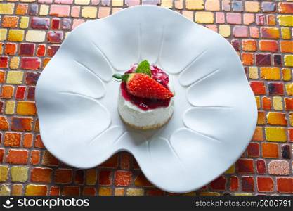 Cheesecake with cranberries sauce dessert