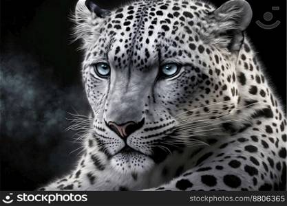 Cheetah face isolated on black background