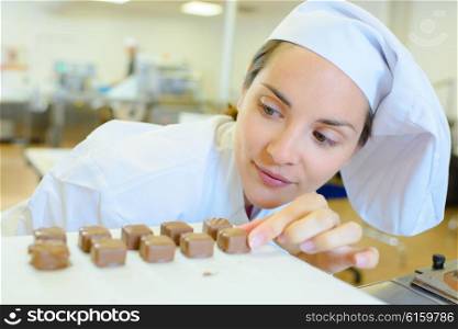 Chef lining up toffees