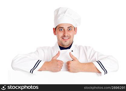 Chef man. Isolated over white.