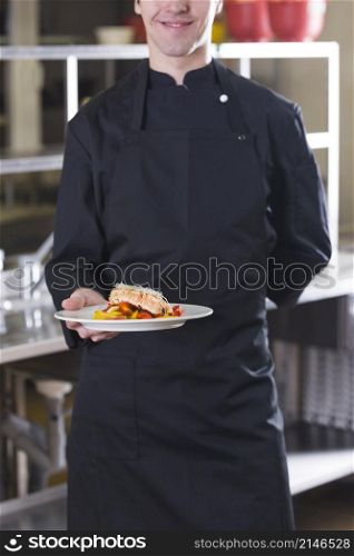 chef showing his dish