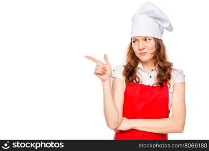 Chef shows a finger on the left space