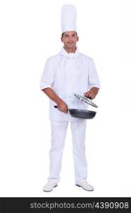 Chef with a frying pan