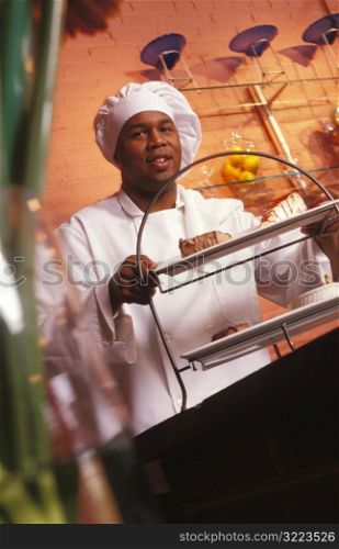 Chef with Dessert Tray
