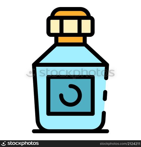 Chemical bottle icon. Outline chemical bottle vector icon color flat isolated. Chemical bottle icon color outline vector