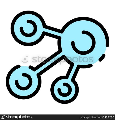 Chemical connection icon. Outline chemical connection vector icon color flat isolated. Chemical connection icon color outline vector