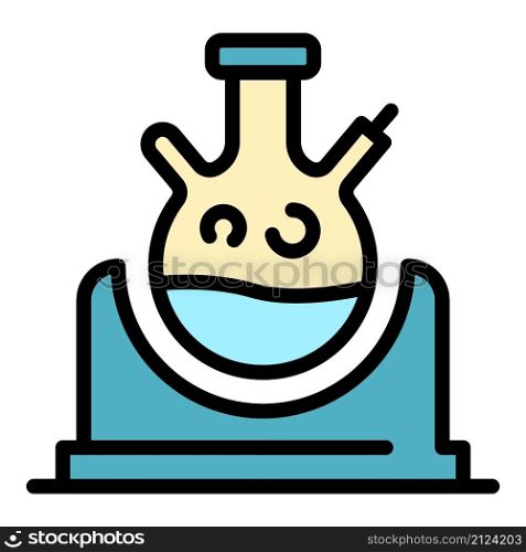 Chemical experiment icon. Outline chemical experiment vector icon color flat isolated. Chemical experiment icon color outline vector