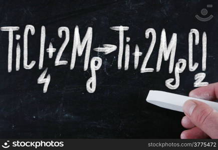 chemical formula on blackboard