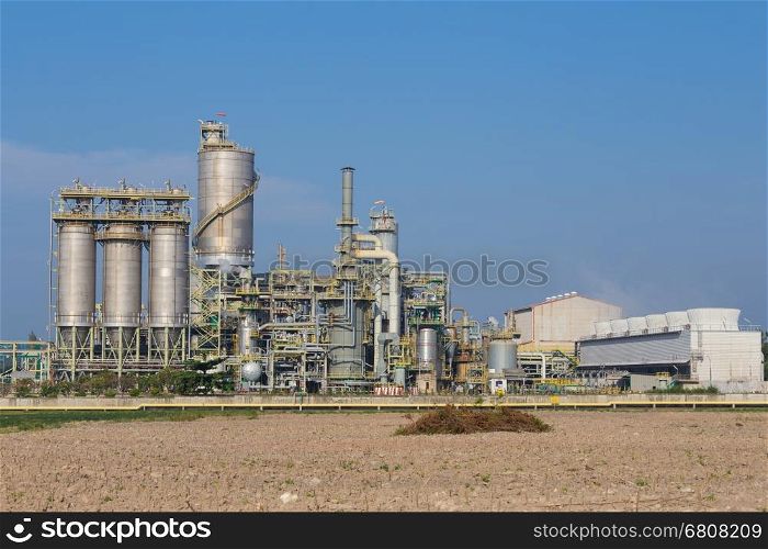 chemical industry plant with cooling tower, Rayong, Thailand