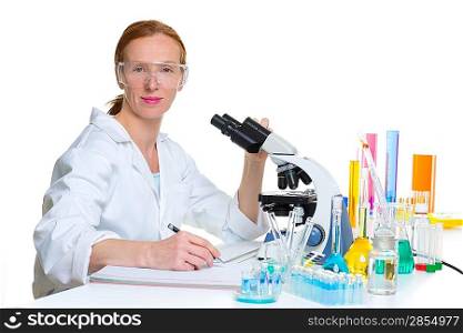 chemical laboratory scientist woman working portrait at work