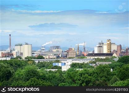 Chemical plant in the city.