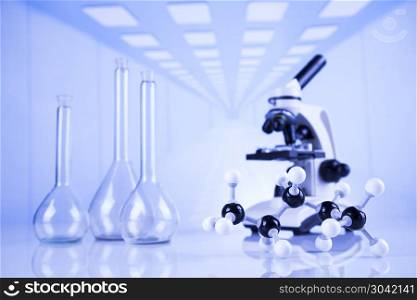 Chemical, Science, Laboratory Equipment. Chemistry science, Laboratory glassware background