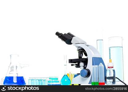 Chemical scientific laboratory stuff microscope test tube flask pipette