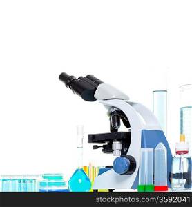 Chemical scientific laboratory stuff microscope test tube flask pipette