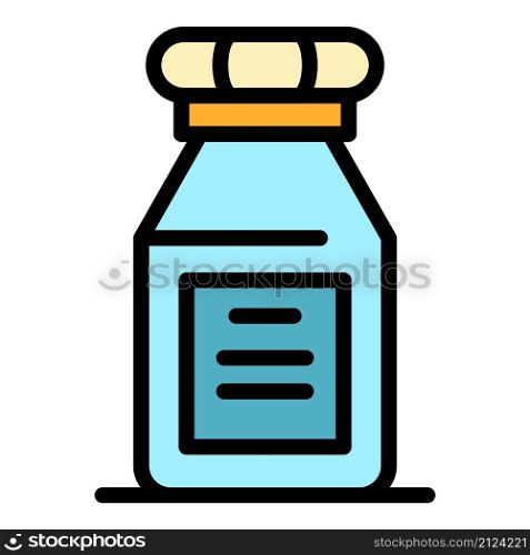 Chemical substance bottle icon. Outline chemical substance bottle vector icon color flat isolated. Chemical substance bottle icon color outline vector