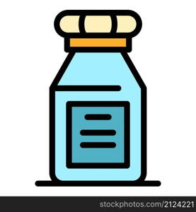 Chemical substance bottle icon. Outline chemical substance bottle vector icon color flat isolated. Chemical substance bottle icon color outline vector