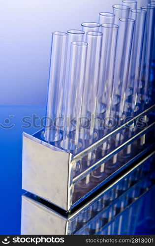 Chemical tubing at gradient background