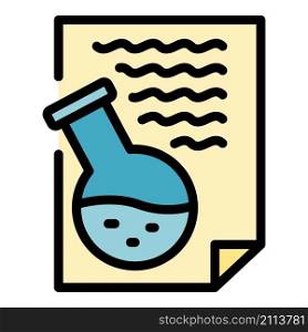 Chemistry report icon. Outline chemistry report vector icon color flat isolated. Chemistry report icon color outline vector