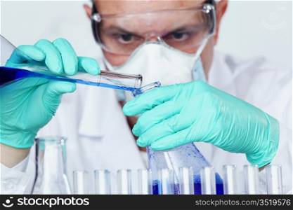 Chemistry Scientist conducting experiments in laboratory