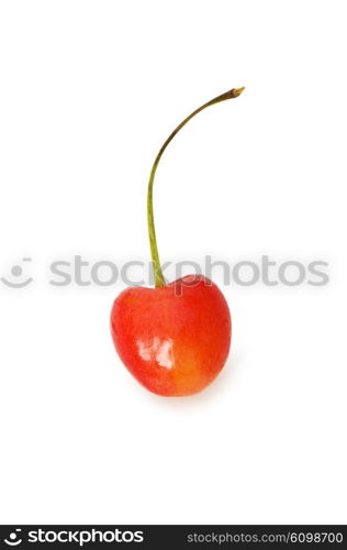 Cherries isolated on the white background