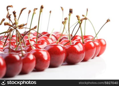 Cherries on white background - studio shot