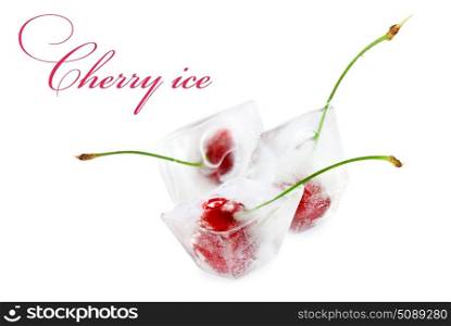 cherry in ice cube