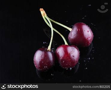 Cherry on a dark background