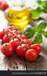 cherry tomatoes and basil