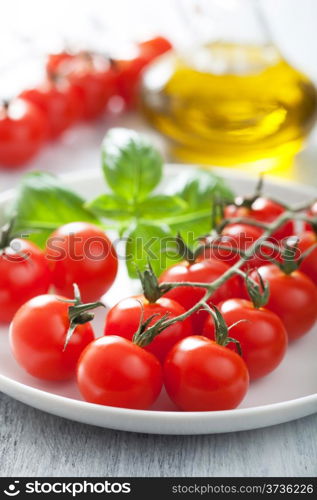 cherry tomatoes and basil