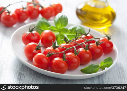 cherry tomatoes and basil