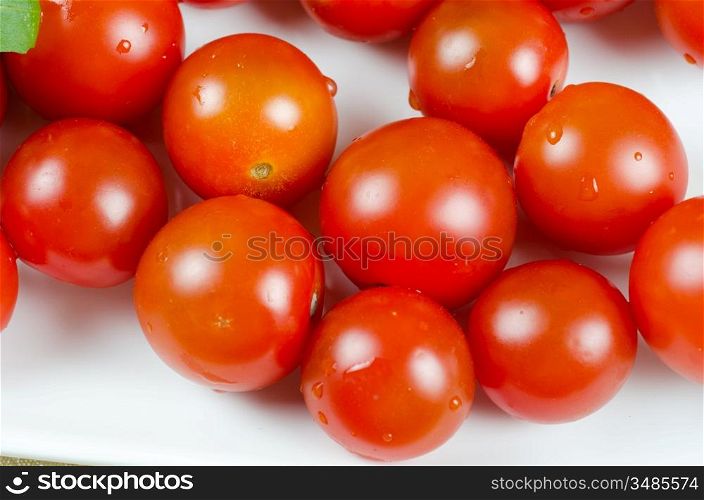 cherry tomatoes on the white