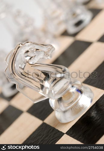 Chess. A logic board game. A material - glass