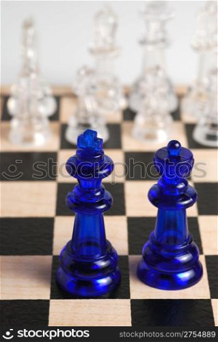 Chess. A logic board game. A material - glass