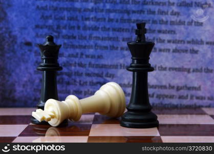 Chess against grunge background