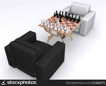 chess. black and white