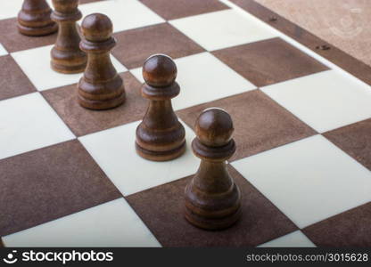 Chess board with chess pieces on it