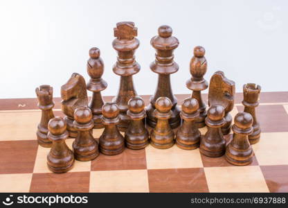 Chess board with chess pieces on it