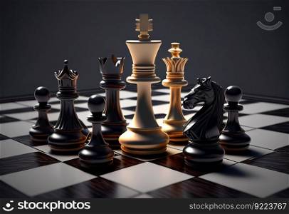 Chess competition Concept of Strategy business ideas illustration. AI generative.