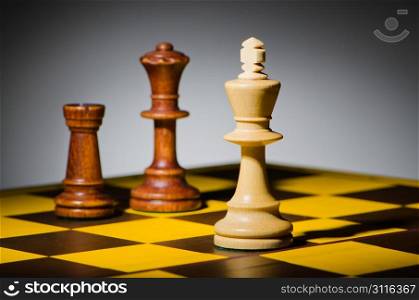 Chess concept with various pieces