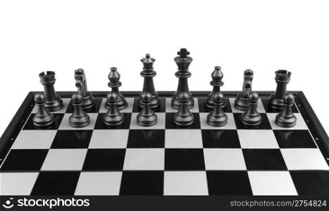 Chess. Desktop logic game. Black figure