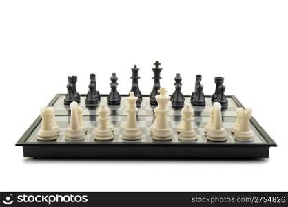 Chess. Desktop logic game. Isolated on white
