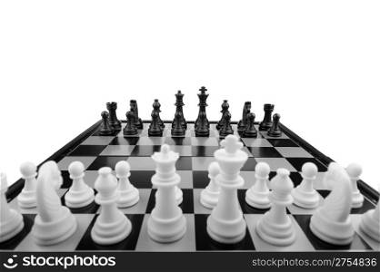 Chess. Desktop logic game. Perspective view
