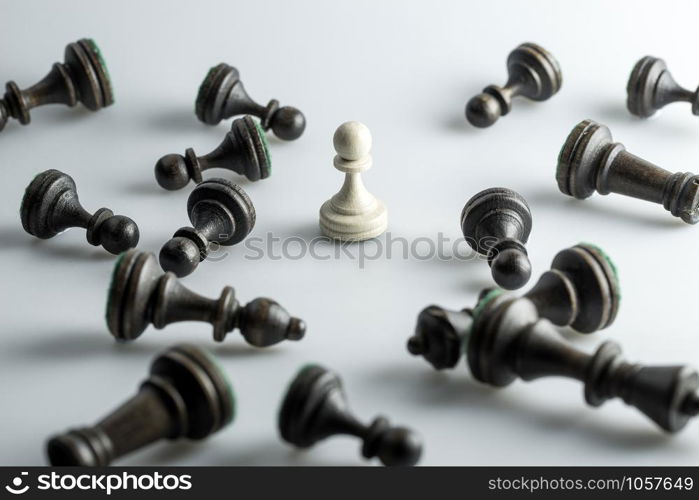 Chess figure, business concept strategy, leadership, team and success