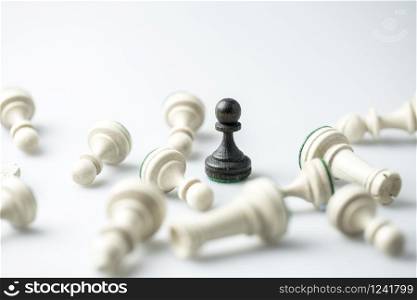 Chess figure, business concept strategy, leadership, team and success