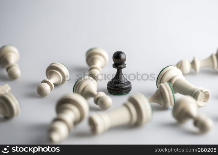 Chess figure, business concept strategy, leadership, team and success