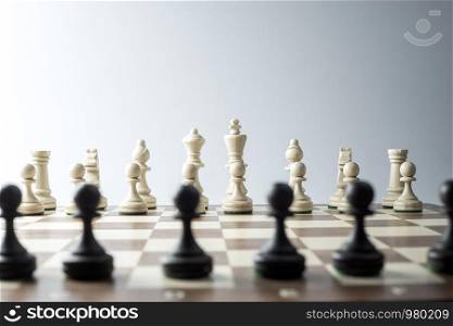 Chess figure, business concept strategy, leadership, team and success
