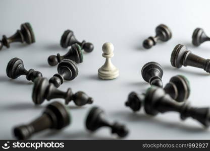 Chess figure, business concept strategy, leadership, team and success