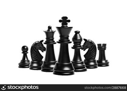 Chess figures isolated on a white background