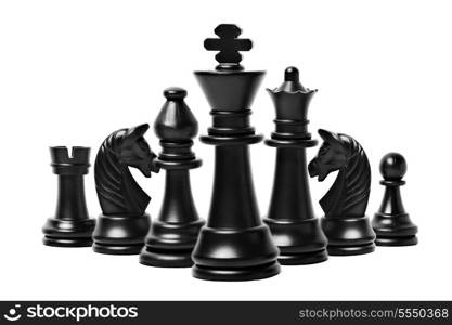 Chess figures isolated on a white background